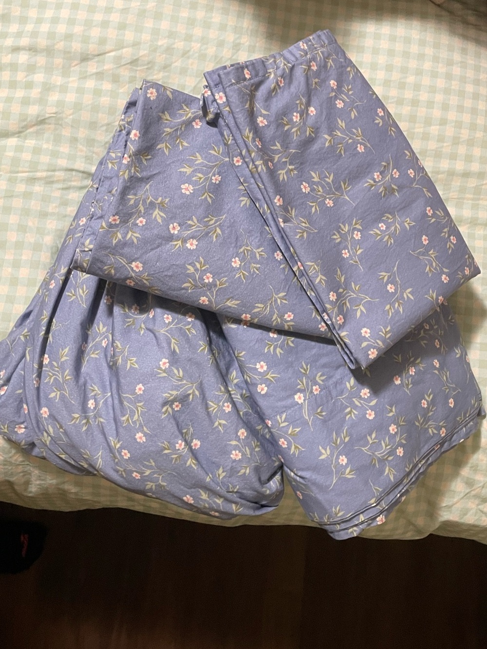 Piglet in Bed Blue Iris Floral Cotton Sheets Queen